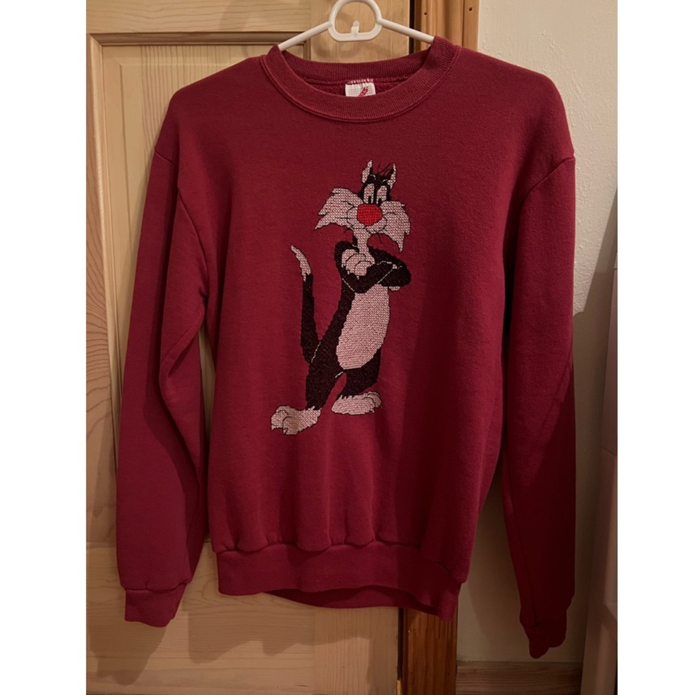 Looney Tunes Sylvester 90s Juniors Crewneck